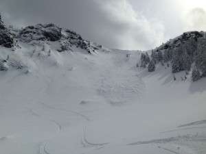 Outrunning slough requires staying off the brakes.
